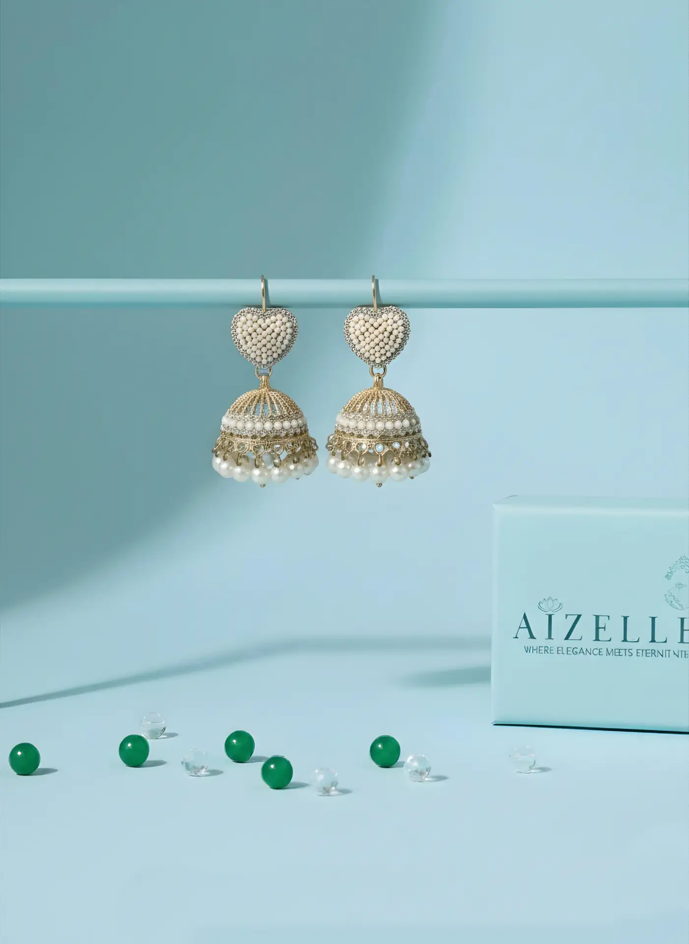 White Pearl Jhumka Earrings – Rang-e-Bahar Collection by Aizelle